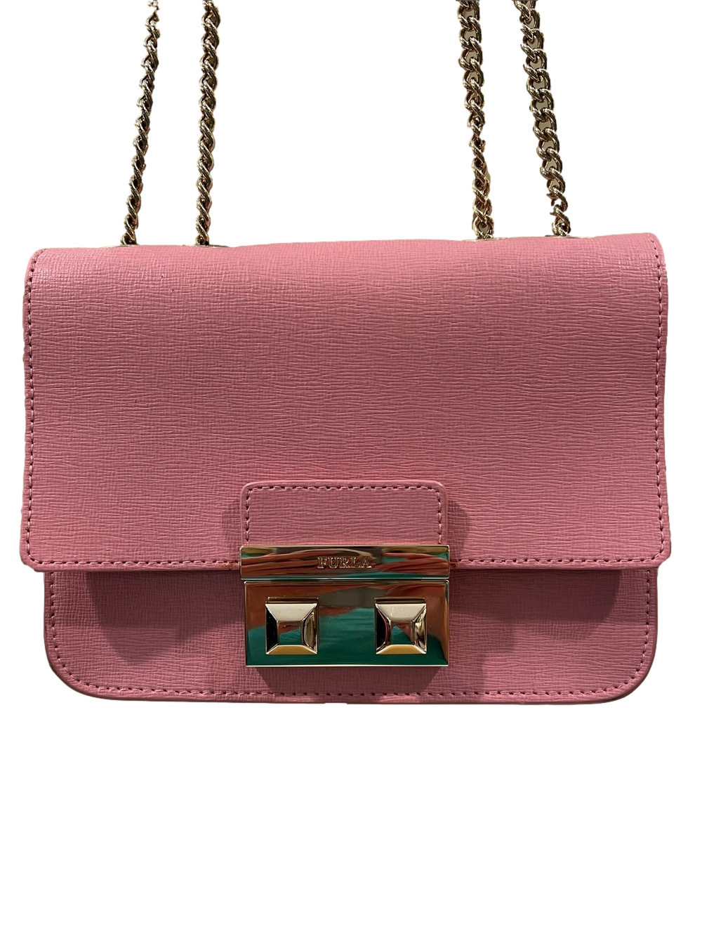 Furla Metropolis Pink Leather Crossbody Shoulder Bag EUC